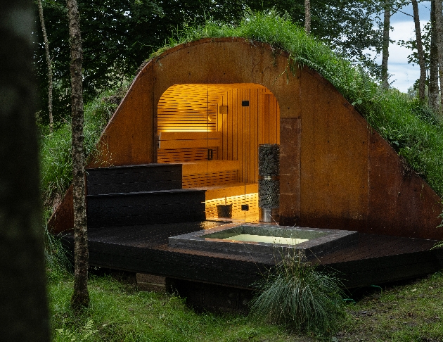 glamping pod in a grass verge