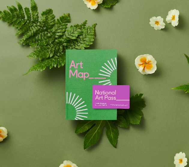 National Art Pass green on green background