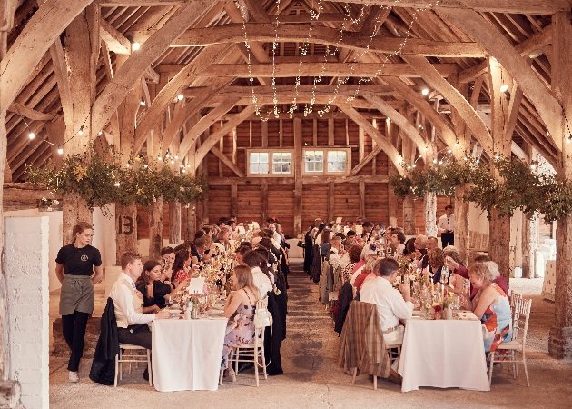 wedding reception at Sullington Great Barn