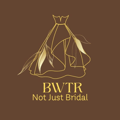 gold and brown dress logo