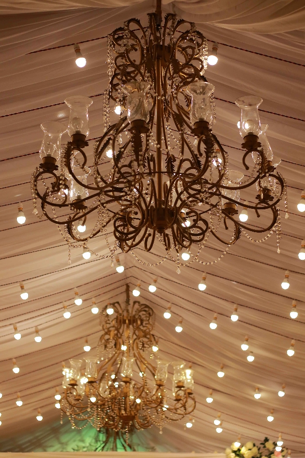 chandelier in marquee